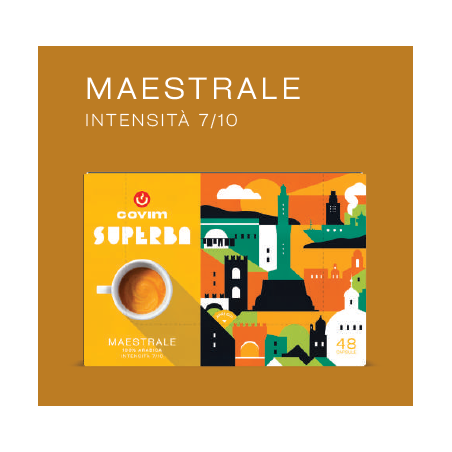 MAESTRALE Capsule Superba Covim Caffè (Sistema chiuso), Blister da 48, conf da 5x48 pz