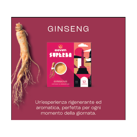 GINSENG Superba capsule (Sistema chiuso) Covim Caffè, 8 blister da 12 caps