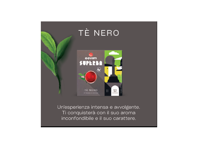 TÈ NERO Superba capsule (Sistema chiuso) Covim Caffè, 8 blister da 12 caps
