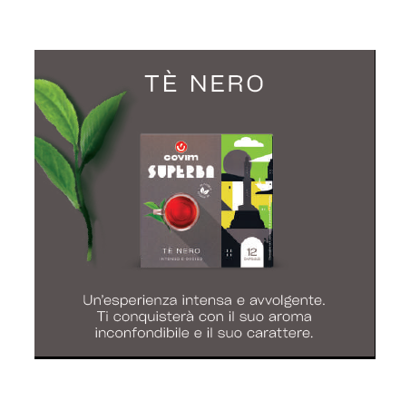 TÈ NERO Superba capsule (Sistema chiuso) Covim Caffè, 8 blister da 12 caps