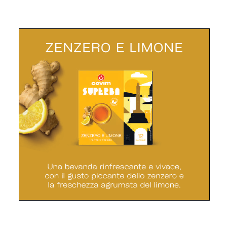 ZENZERO E LIMONE Superba capsule (Sistema chiuso) Covim Caffè, 8 blister da 12 caps