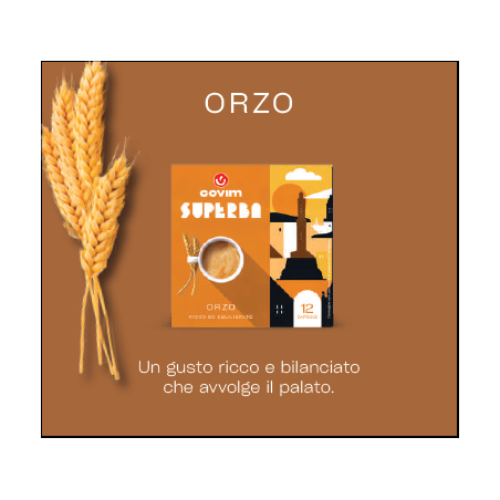 ORZO Superba capsule (Sistema chiuso) Covim Caffè, 8 blister da 12 caps
