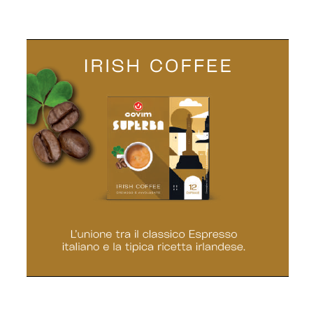 IRISH COFFEE Superba capsule (Sistema chiuso) Covim Caffè, 8 blister da 12 caps