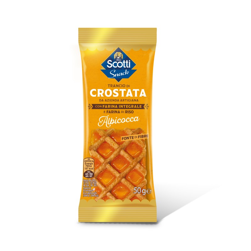 TRANCIO CROSTATA INTEGRALE ALBICOCCA 50GR.   30 PZ