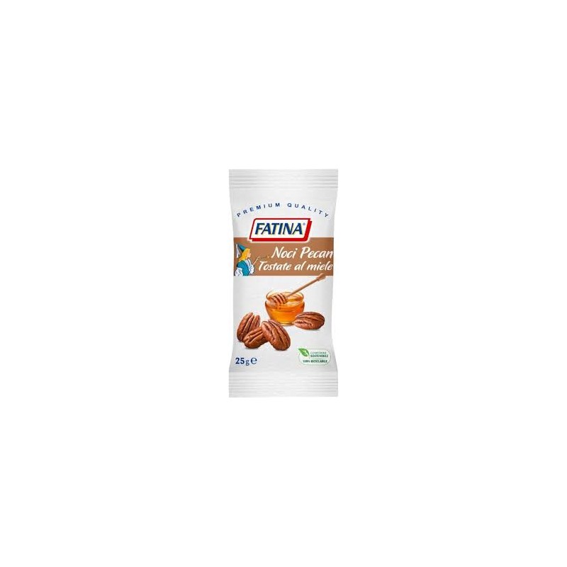 Noci pecan tostate al miele Fatina 25 gr, confezione 26 pezzi Noci pecan tostate al miele Fatina 25 gr, confezione 26 pezzi