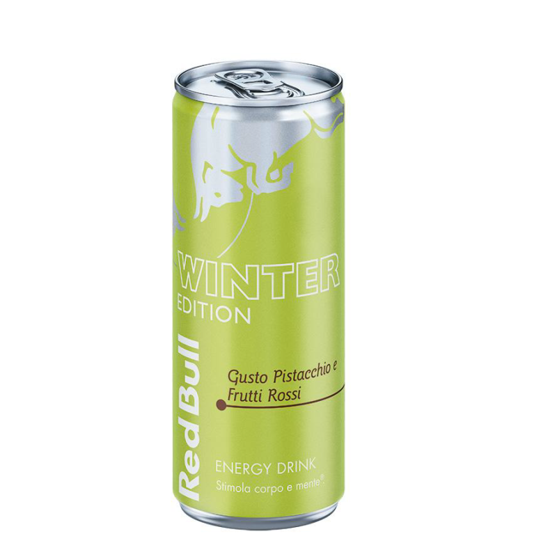 RED BULL winter edition  pistacchio e frutti rossi Energy Drink 250 ml, confezione da 24 pezzi