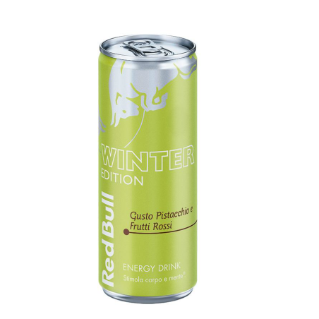 RED BULL winter edition  pistacchio e frutti rossi Energy Drink 250 ml, confezione da 24 pezzi